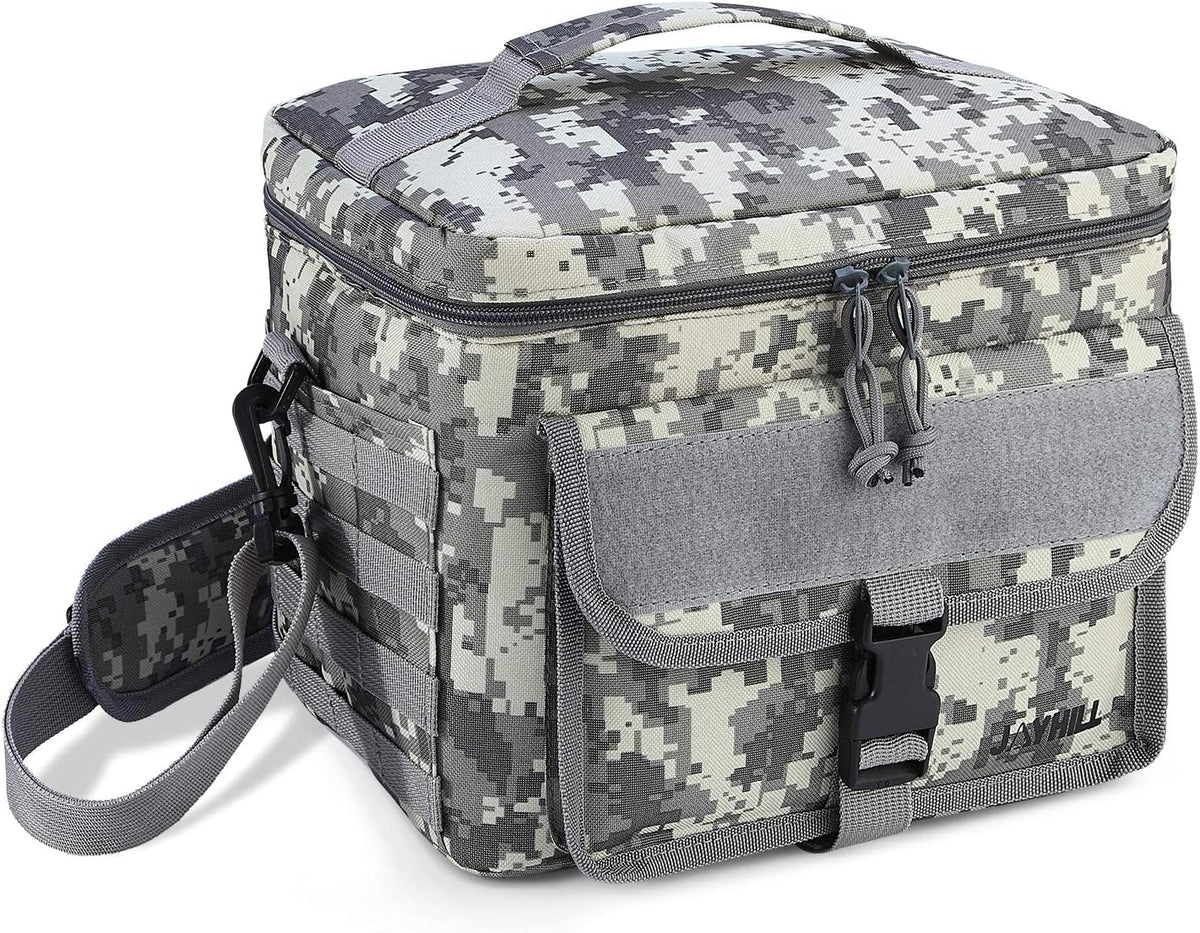Black Insulated Tactical Lunch Bag with Shoulder Strap E3306