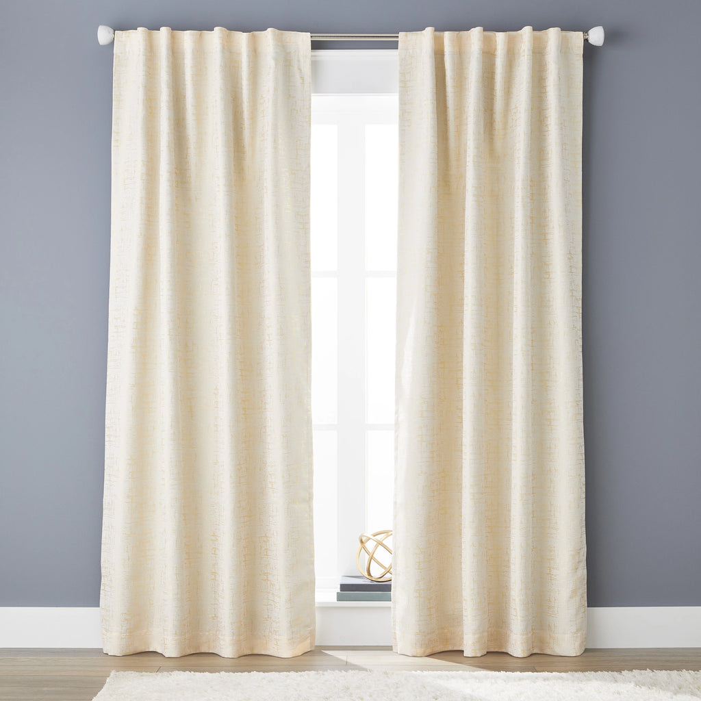 Blackout Abstract Curtain Panel 50" x 84" Gold R460243