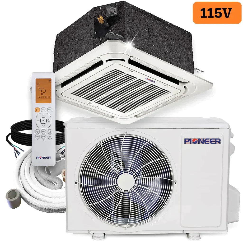12,000 BTU 21.5 SEER 115V Compact Cassette Mini-Split Air Conditioner Heat Pump H15612