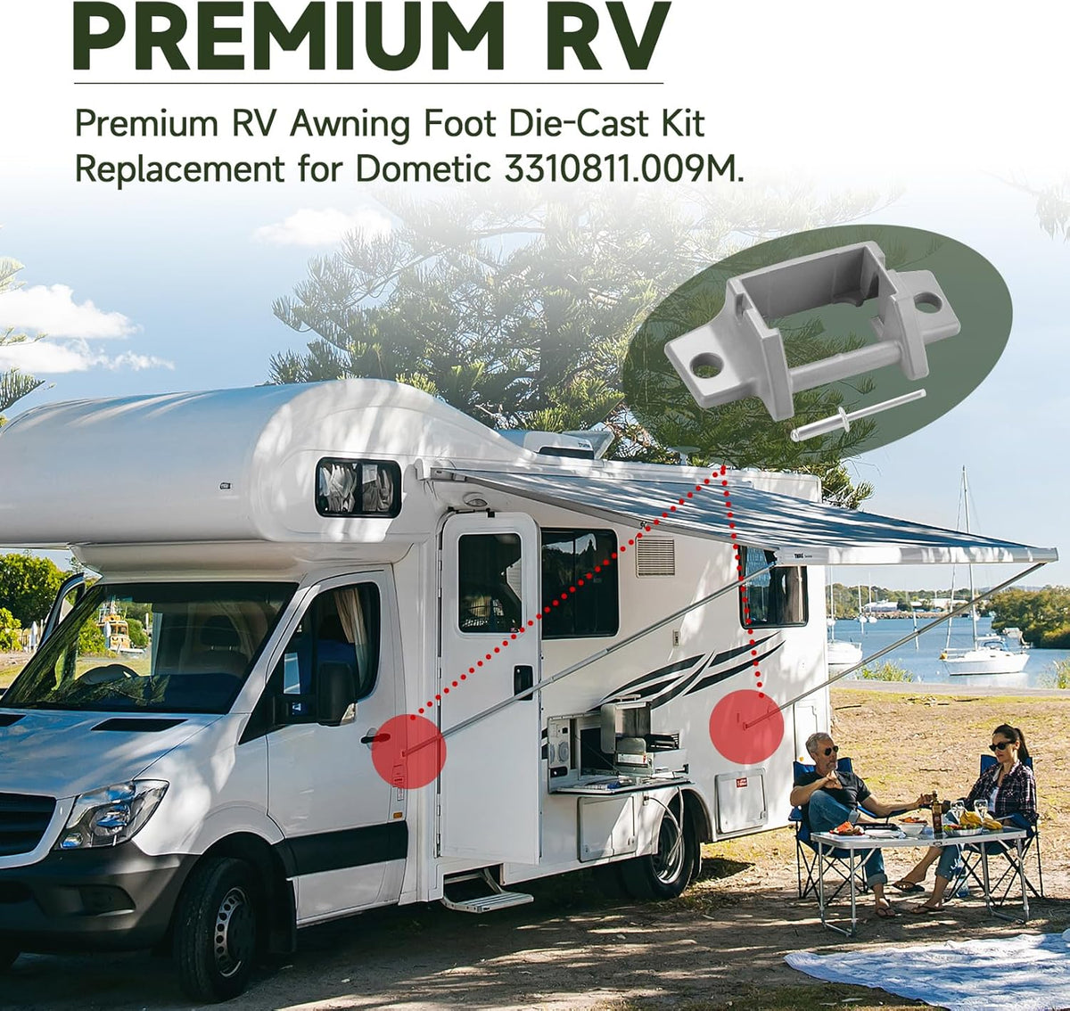 Die-cast Awning Foot Replacement Kit V5873