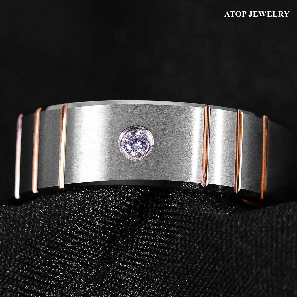 6mm Brushed Silver Rose Gold Tungsten Rings H867967