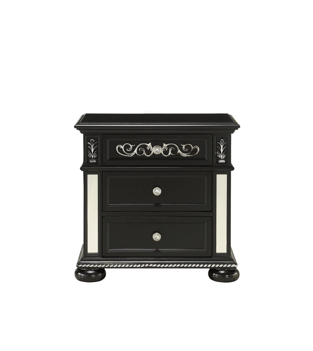 Black Nightstand with USB Port H466