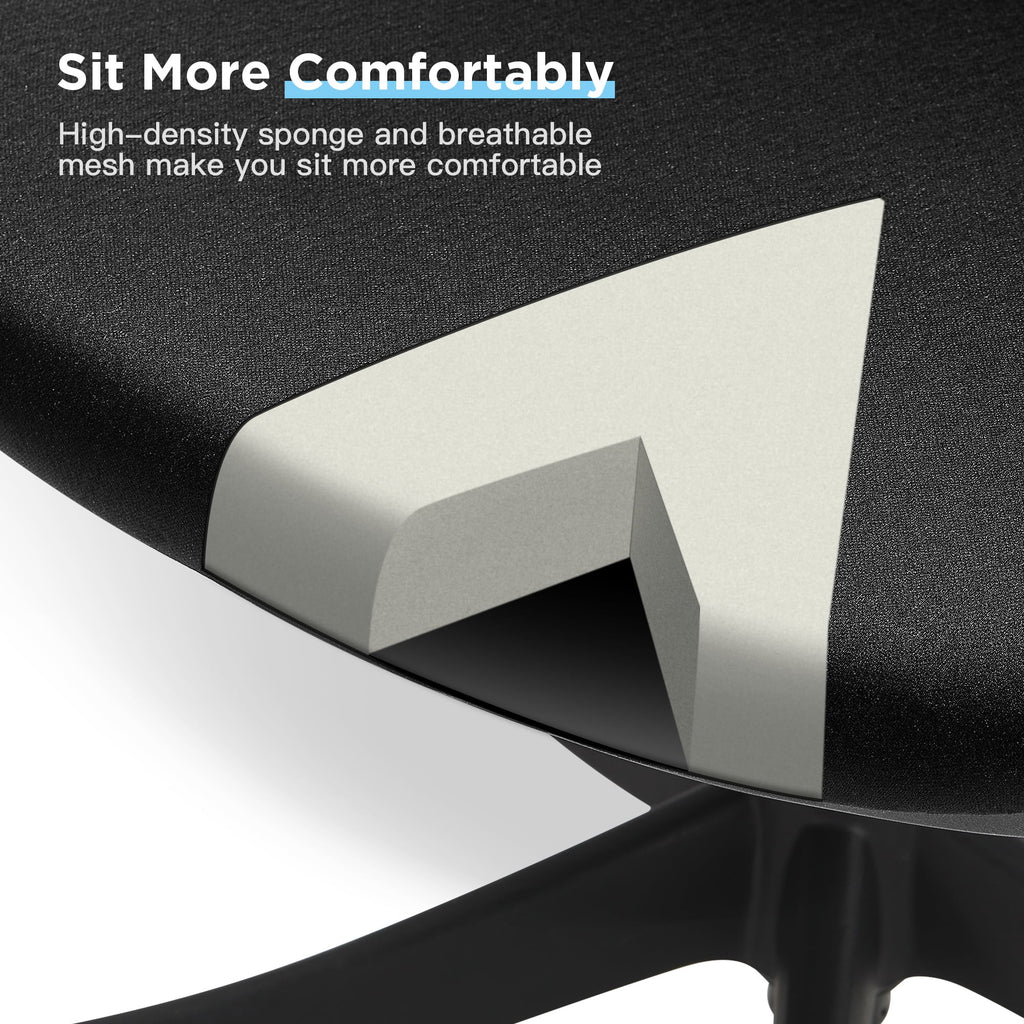 Black Ergonomic Mesh Office Chair with Flip-Up Arms and Lumbar Support T67908