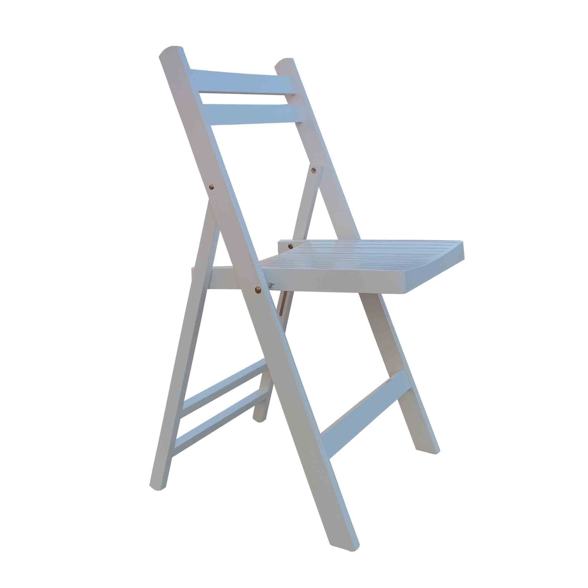 Chaises pliantes en bois à lattes, Blanc, lot de 4 G918580