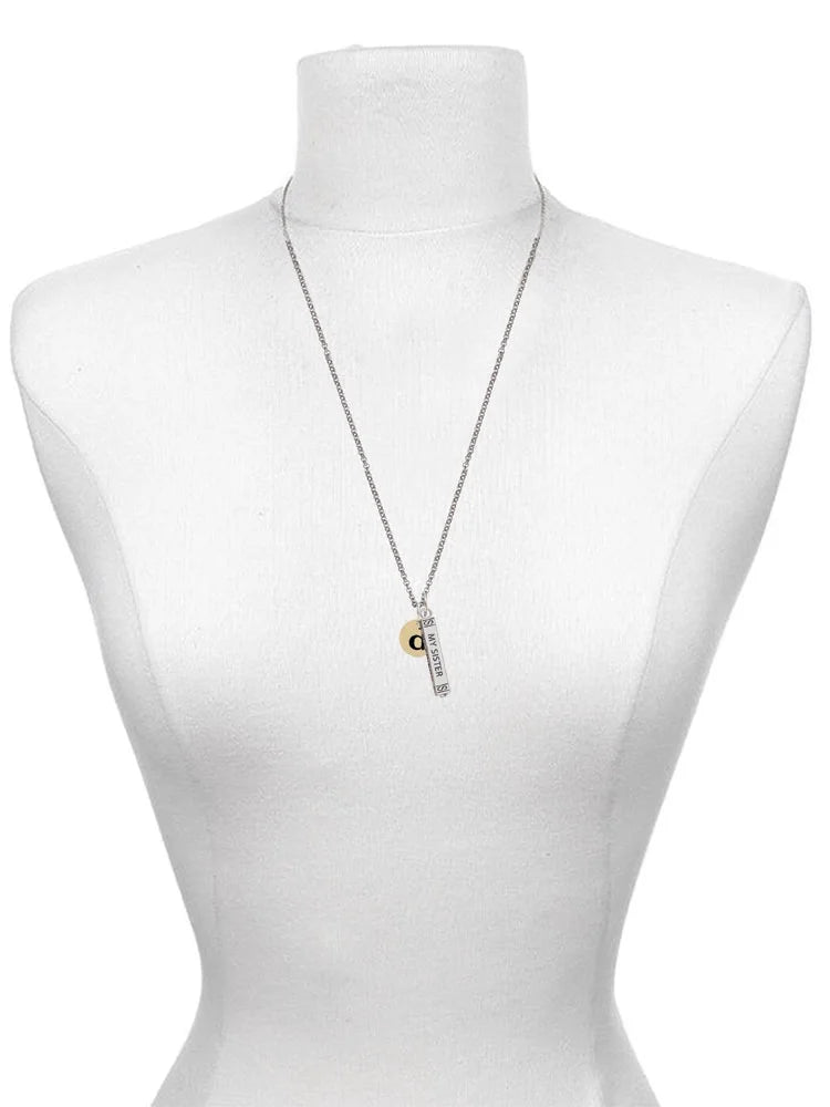 Goldtone Disc Initial Necklace, 23" H66397