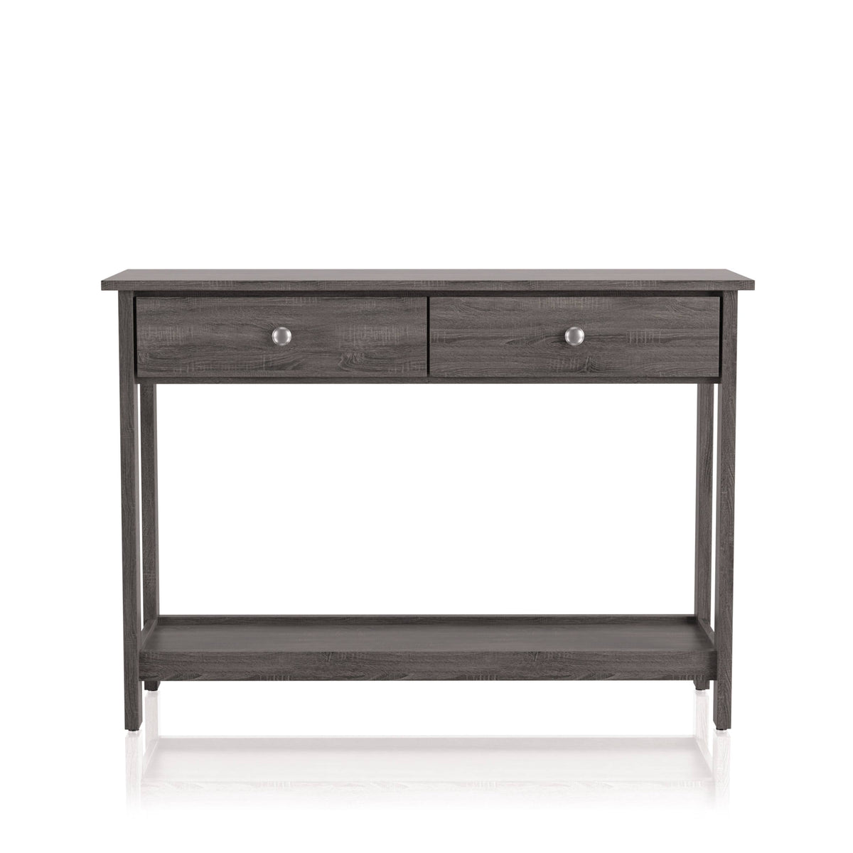Rustic Grey 2-Drawer Sofa Table L610126