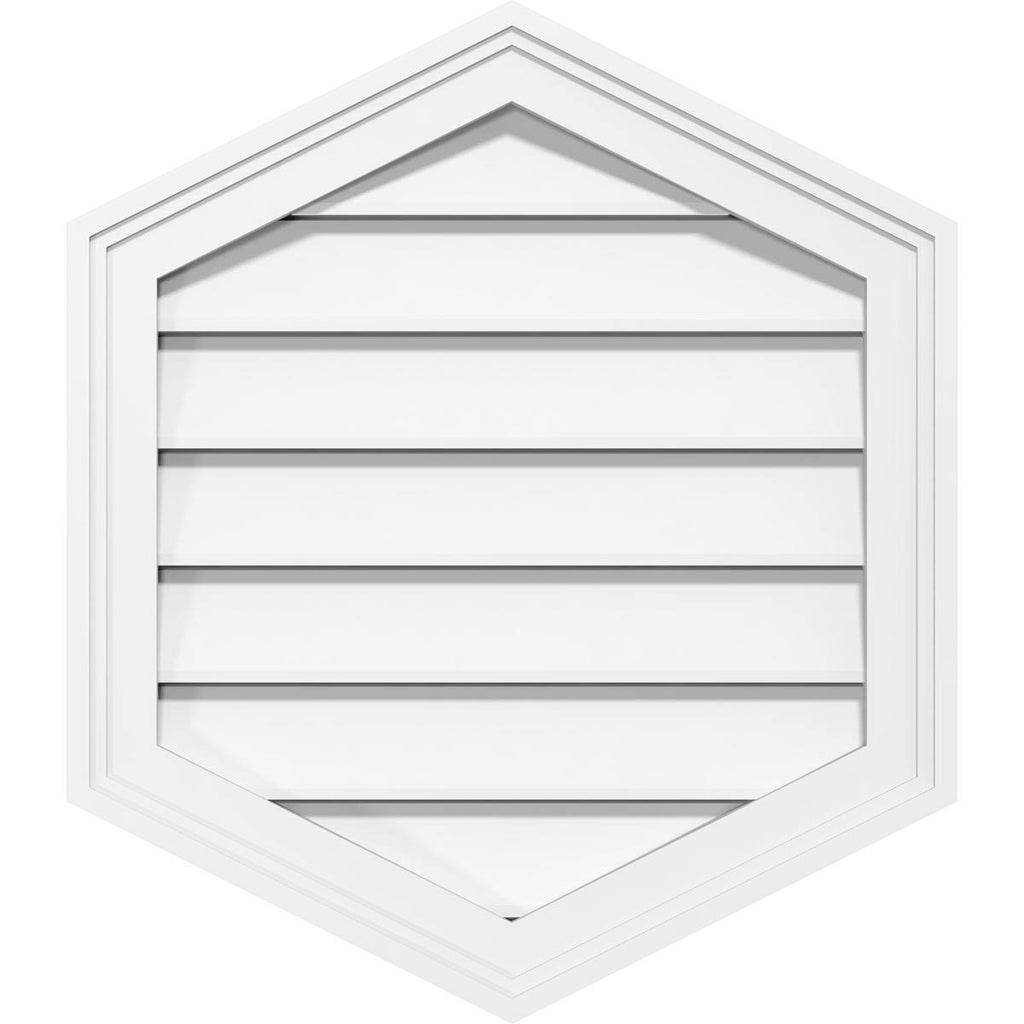 22x22W x 14x22H Vertical Peaked Surface Mount PVC Gable Vent 4/12 Pitch L706