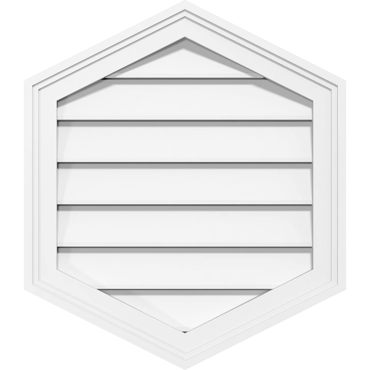 22x22W x 14x22H Vertical Peaked Surface Mount PVC Gable Vent 4/12 Pitch L706