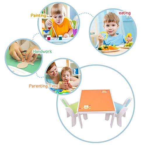 Orange Owl Wooden Kids Table and Chair Set T86630
