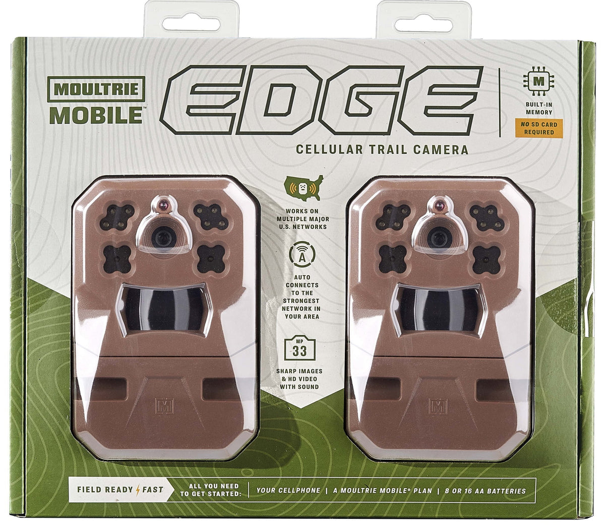 33MP Cellular Trail Camera with Built-in Memory (2-Pack) Q99752
