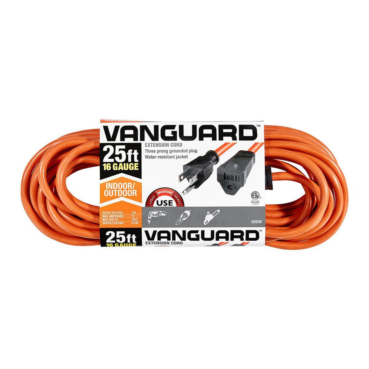 25 ft. 16/3 Gauge Indoor/Outdoor Extension Cord, Orange R993001