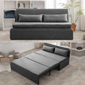 Queen Size Convertible Linen Sleeper Sofa Bed Dark Gray G114179