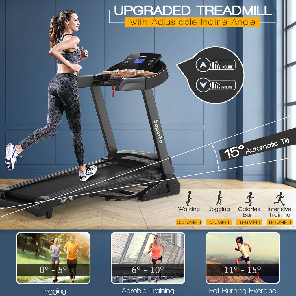 3.75HP Electric Folding Treadmill with Auto Incline K624091