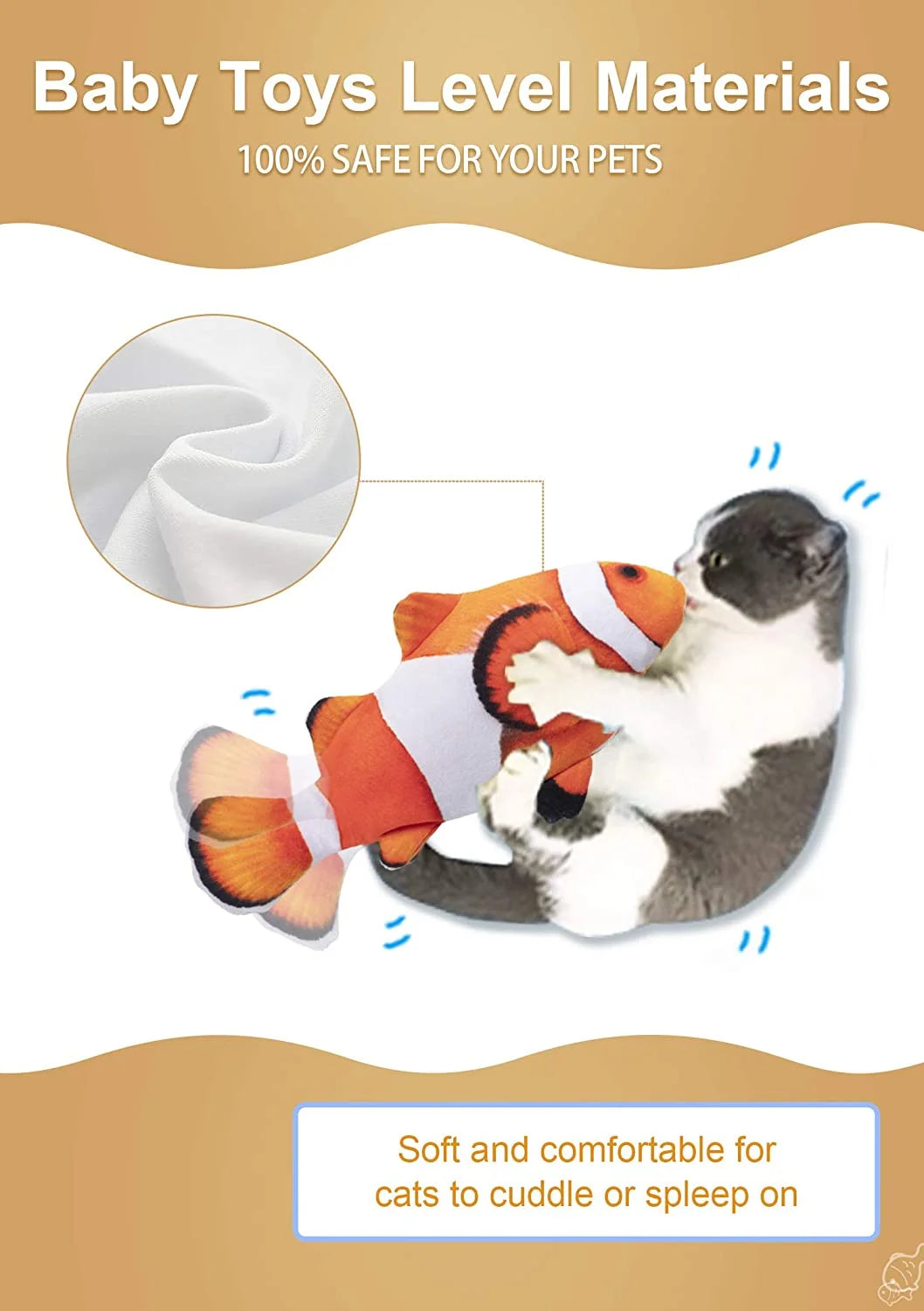 Electric Flopping Fish 10.5" Plush Cat Toy W757873