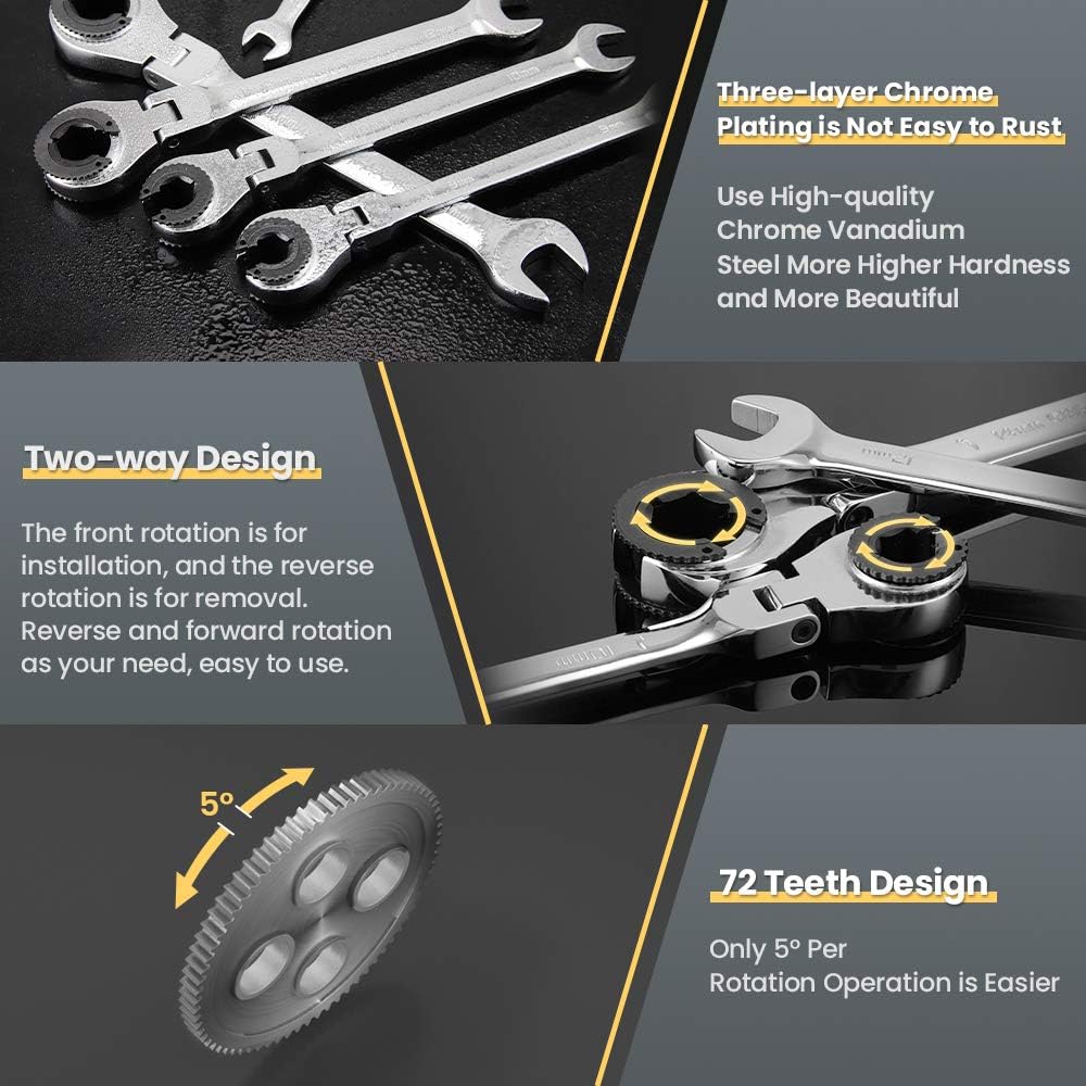12PCS Metric Ratcheting Wrench Set T931