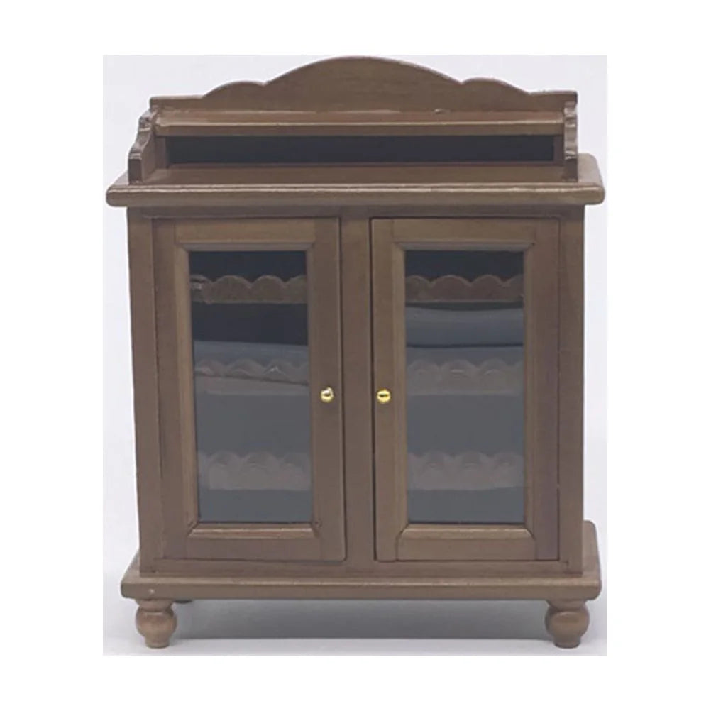 Walnut Color Mini Wooden Wine Cabinet Model B74793