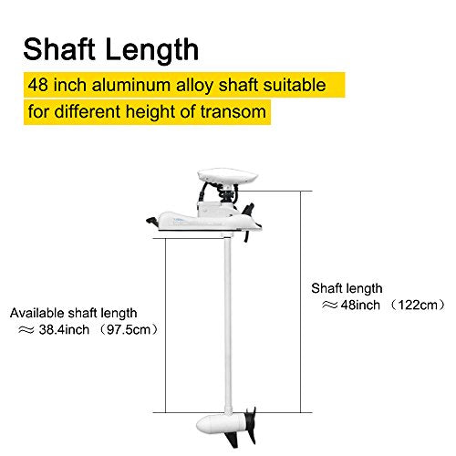 White 12V 55LBS 48inch Electric Bow Mount Trolling Motor with Remote Control Q840