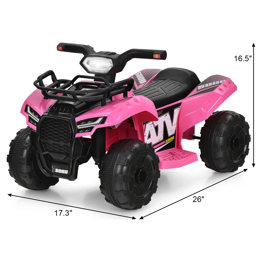 6V Kids ATV Quad Electric Ride On Car with LED Light Black P52999