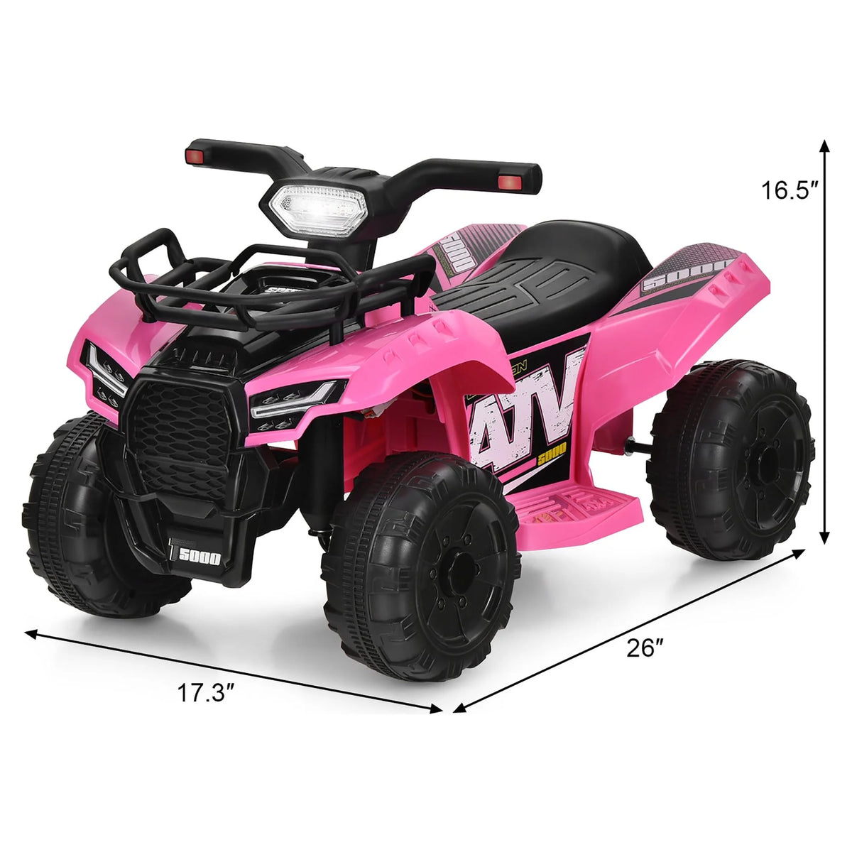 6V Kids ATV Quad Electric Ride On Car with LED Light Black P52999