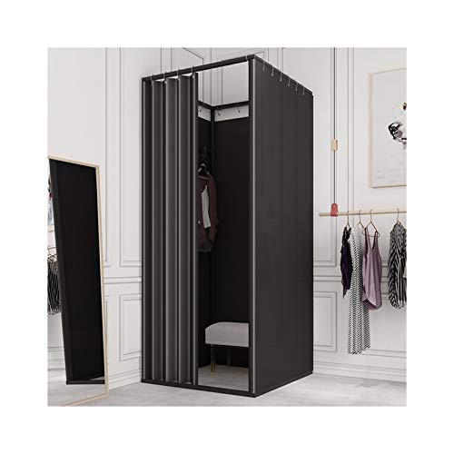 Movable Changing Room with Shading Fabric Cloth and Metal Frame (Grey, 85x85x200cm) D307383