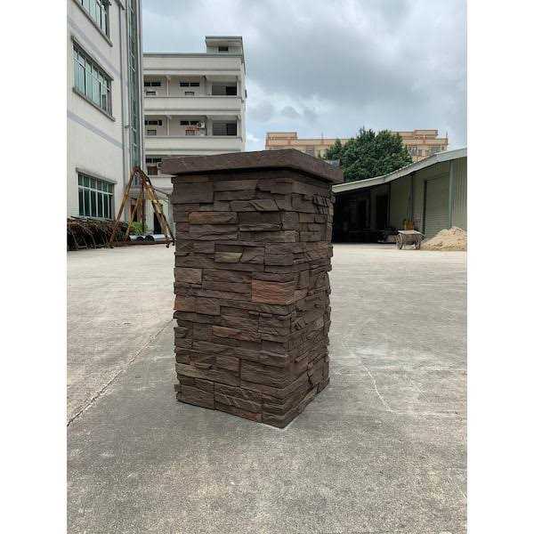 30 in. x 16 Faux Stone Column Siding Wrap V18529