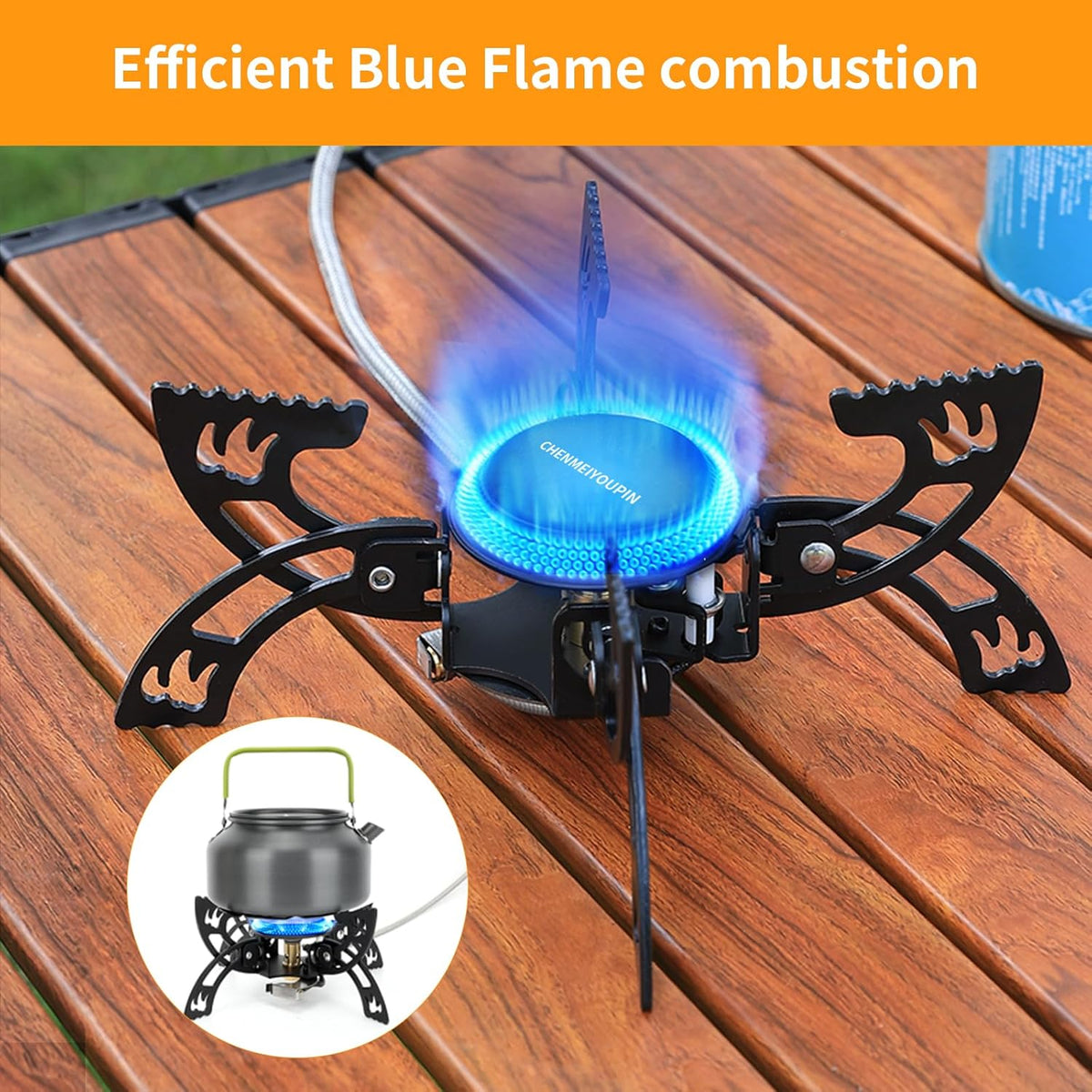 Portable Camping Stove with Adapter Wok Stand Q75110