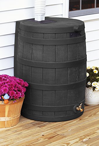 50 Gallon Black Rain Barrel with Diverter Kit M387