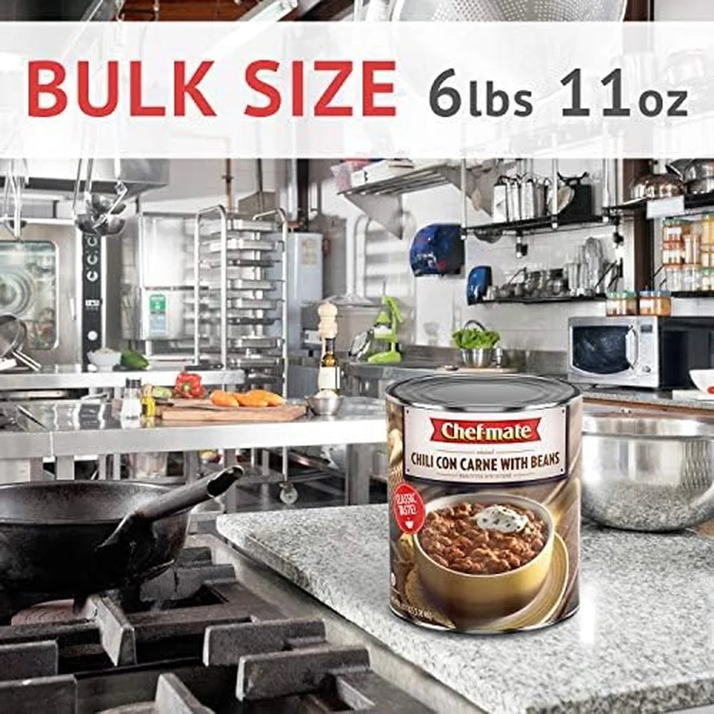 Beef Chili Canned Beans with Meat 6 lb 11 oz Pack of 2 O113