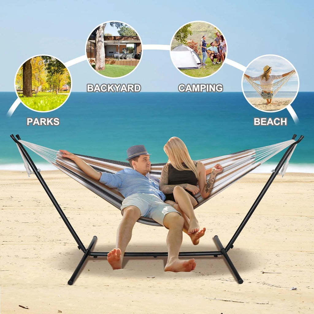 Portable 2 Person Hammock with Steel Stand and Carrying Case W254
