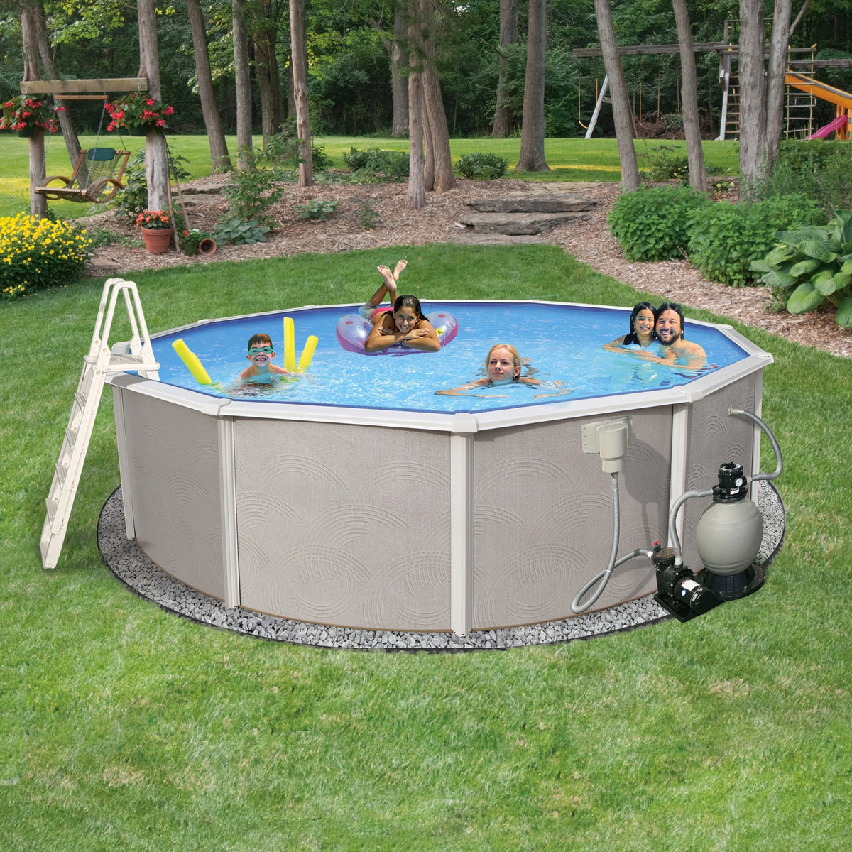 24-ft Round 52-in Deep Metal Wall Swimming Pool X102