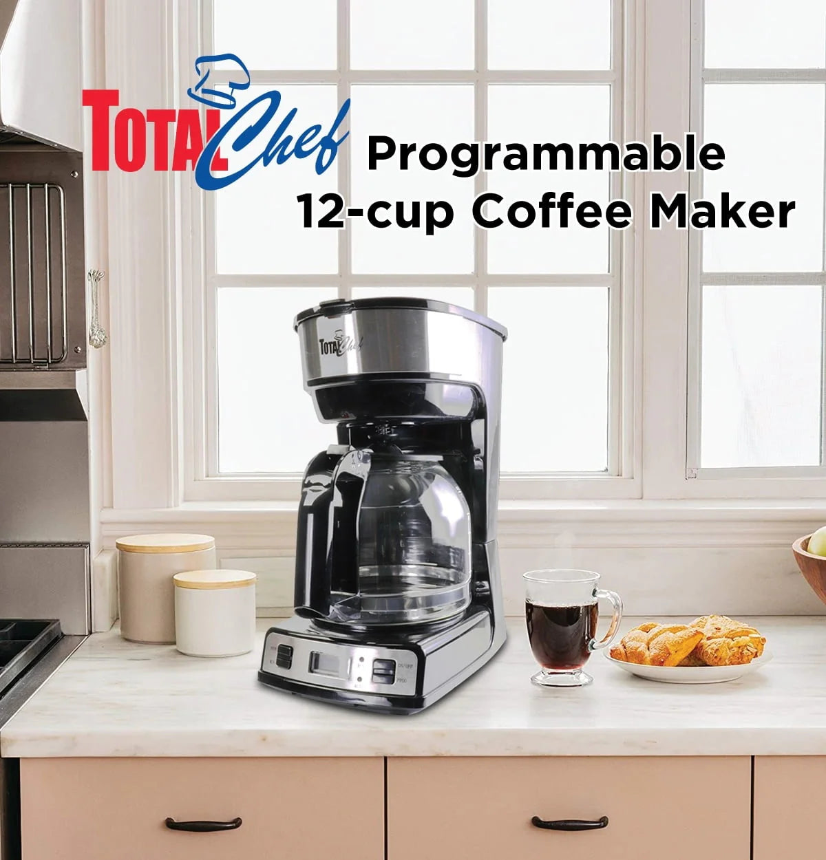 12 Cup Programmable Coffee Maker with Reusable Filter J361