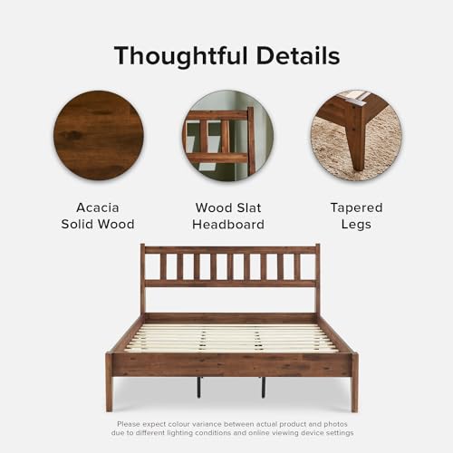 Queen Solid Wood Platform Bed Frame with Headboard O5783