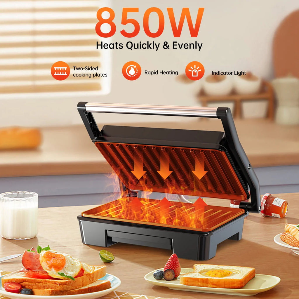 2 Slice Stainless Steel Non-Stick Panini Press X384756
