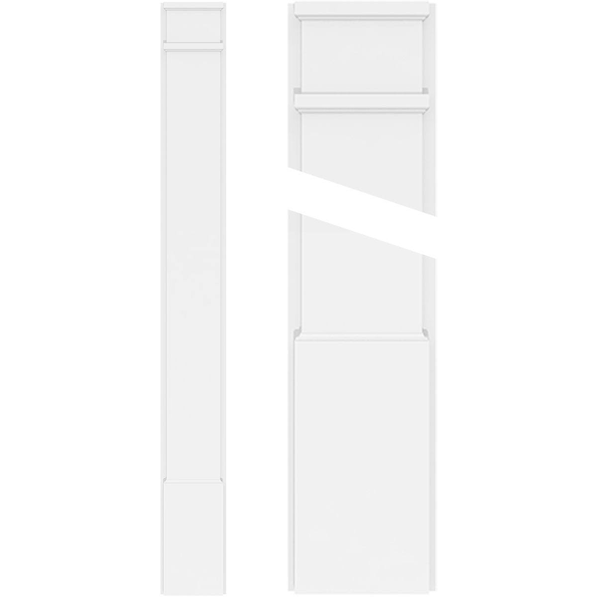 Plain PVC Pilaster with Decorative Capital and Base (Pair) I94465