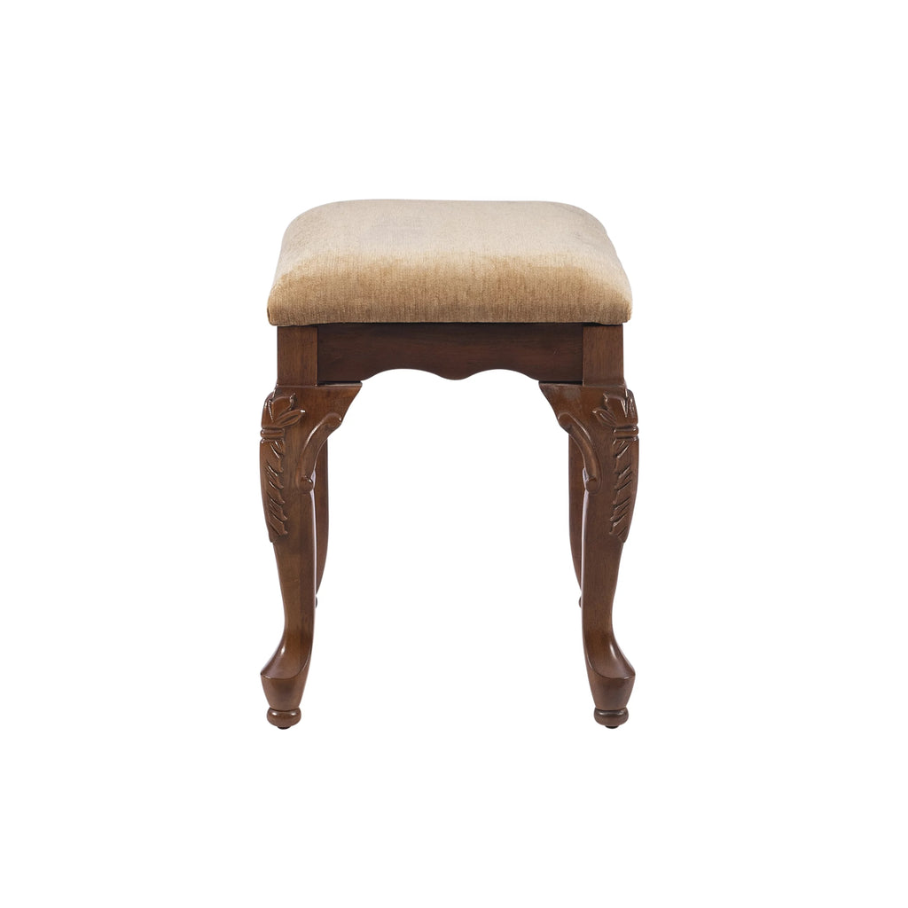 Upholstered Vanity Bench Beige Chenille F872454