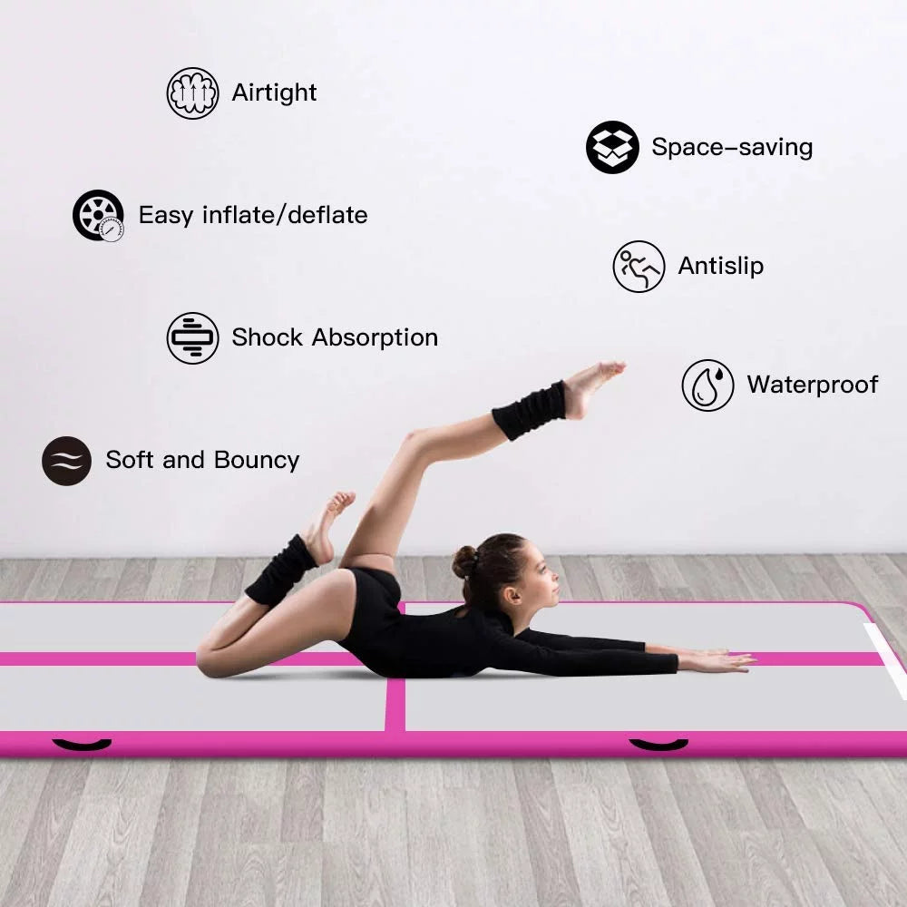 Pink Inflatable Gymnastic Air Track Mat J74161