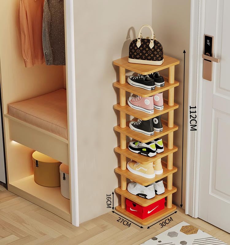 8 Tiers Vertical Shoe Rack with Sturdy Frame A9882