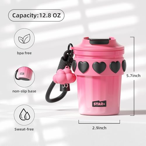 12 OZ Spill Proof Stainless Steel Coffee Mug with Lid W3074