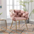 Velvet Accent Chair with Gold Legs Q330811