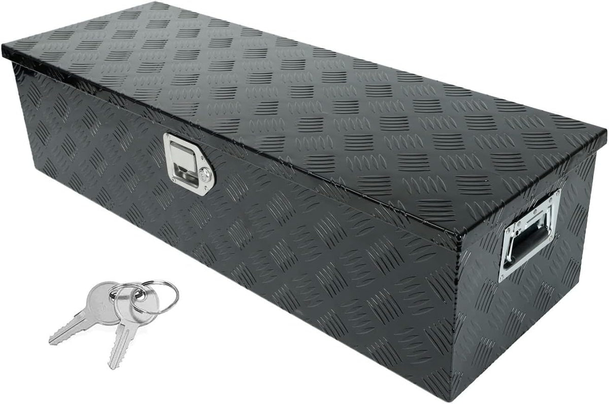 Truck Bed Tool Box with Lock Latch, 24 X 17 X 18 Inch Aluminum Black E595