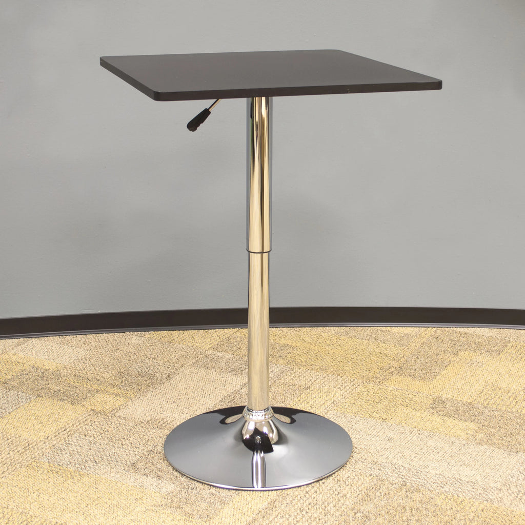 Adjustable Bar Height Table with Black Finish Wood Top O27464