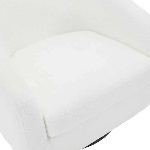Oversized 360 Swivel Barrel Chair with Wood Base in Brown N646725