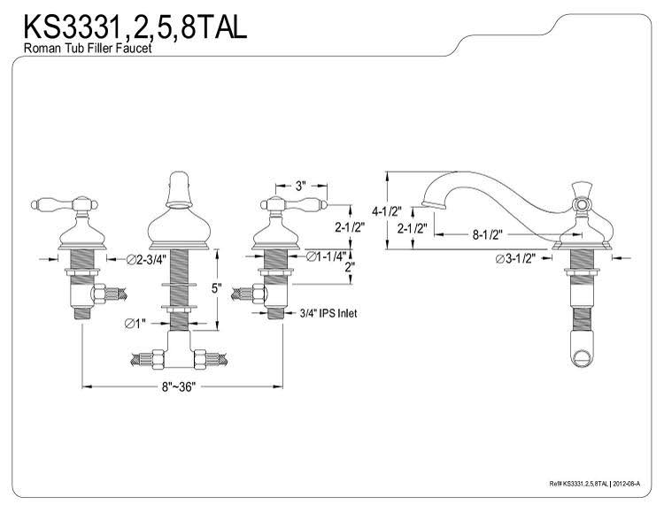 Polished Brass Roman Tub Filler C46781