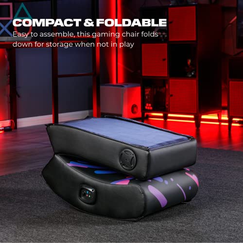 Foldable Video Gaming Floor Rocker Chair with Built-in Audio Speakers P742237