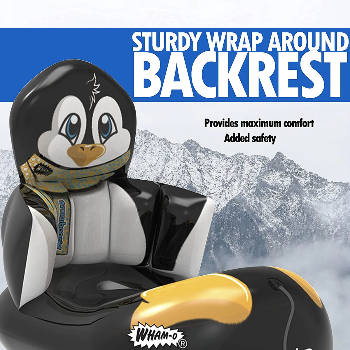 Inflatable Snow Sled 33 In. Single Rider with Soft Handles (black) W833