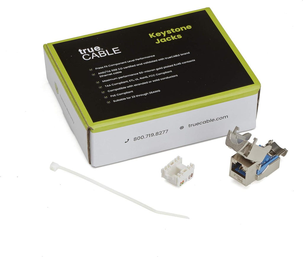Cat6 Toolless Shielded Keystone Jack, RJ45 Female, 12 Pack W772