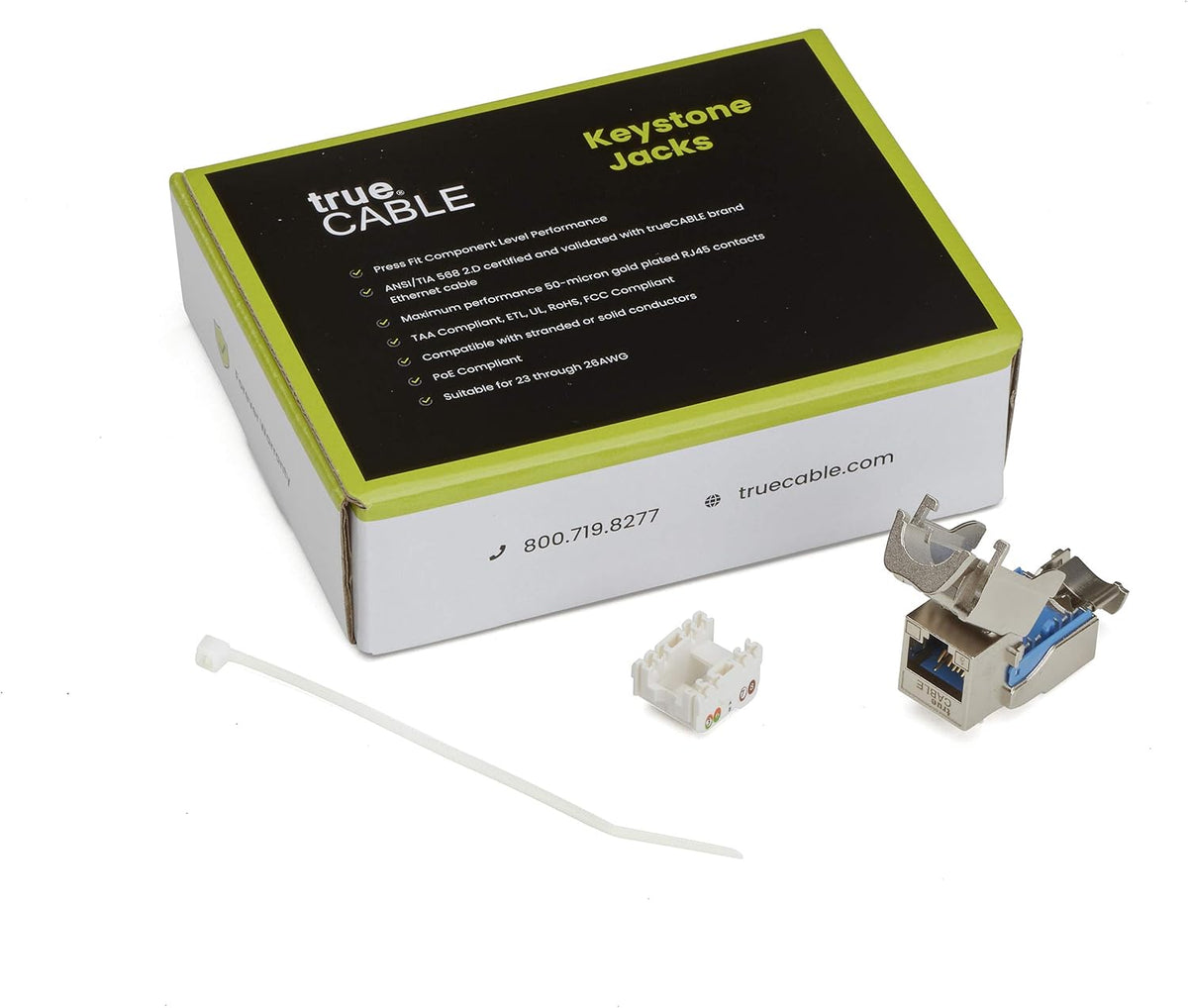 Cat6 Toolless Shielded Keystone Jack, RJ45 Female, 12 Pack W772