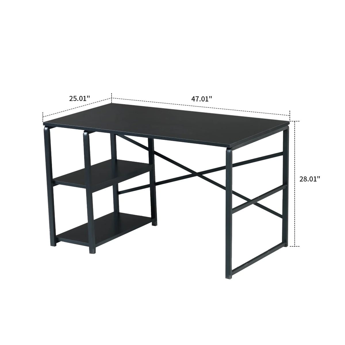 Black Computer Desk with 2 Shelves E662076