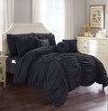 10-Piece Pleated Comforter Set King/Cal King Black W644434