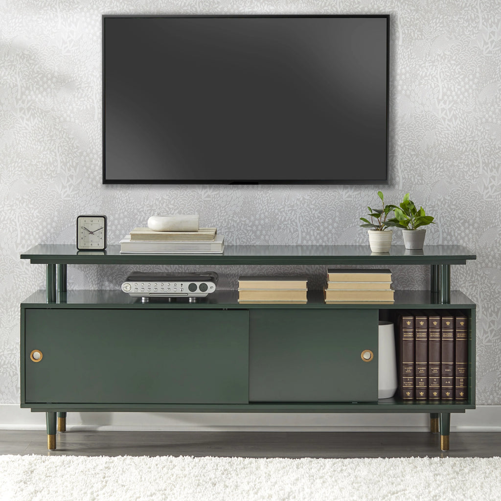 Green Painted Wood TV Stand N5493